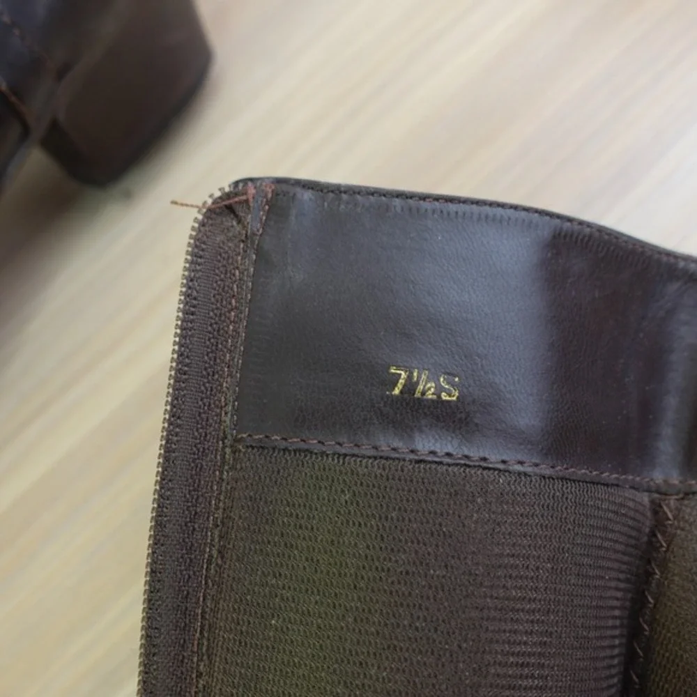 Y2K Knee High Boots‎ Womens 7.5 N Brown Leather Downtown Girl SELBY Old Money